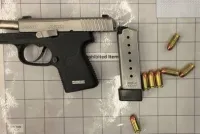 TSA officers intercepted this handgun at the Pittsburgh International Airport security checkpoint on April 15. (TSA photo)