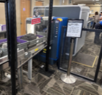 A CT scanner in the security checkpoint at RNO.
