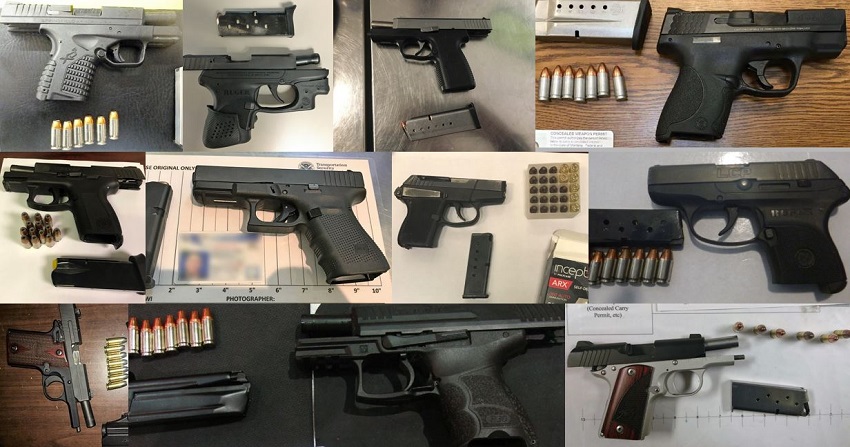 TSA discovered 72 firearms in carry-on bags around the nation last week. Of the 72 firearms discovered, 64 were loaded and 30 had a round chambered. 