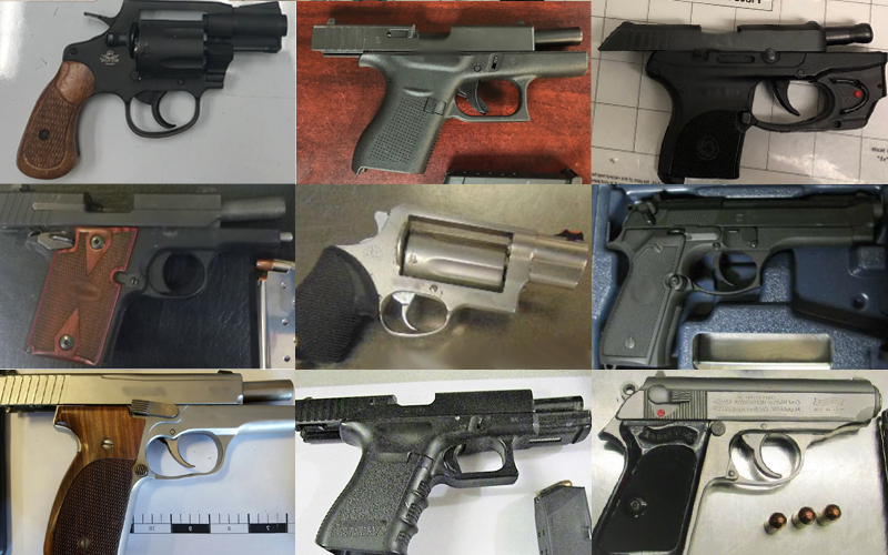 Firearms discovered by TSA