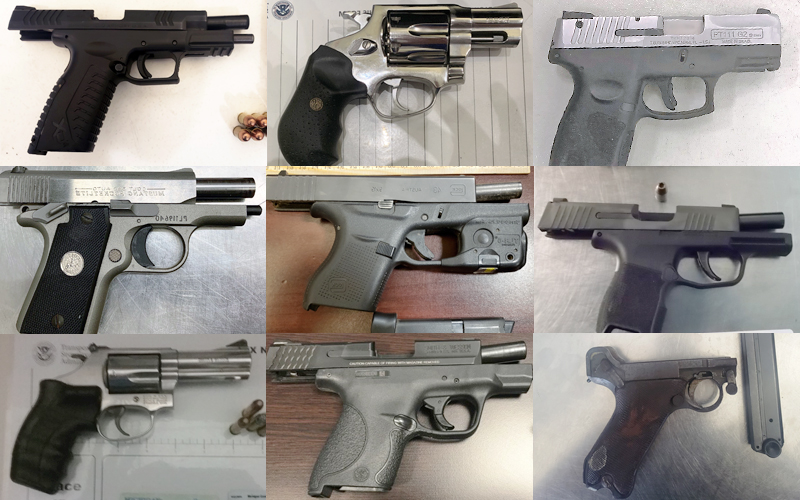 guns discovered at TSA checkpoints