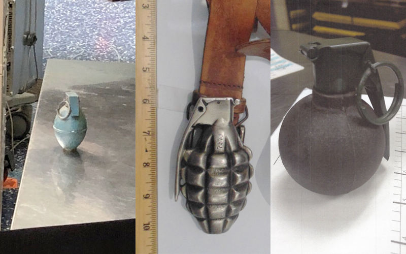Grenades found during screening