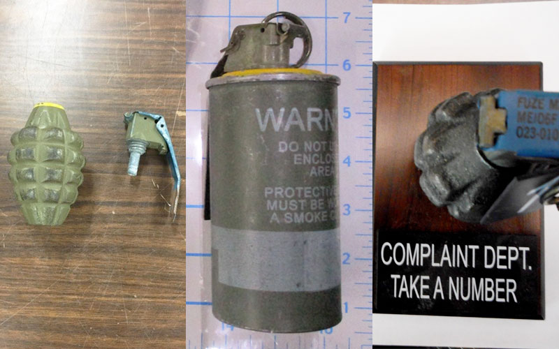 explosive items found at airports