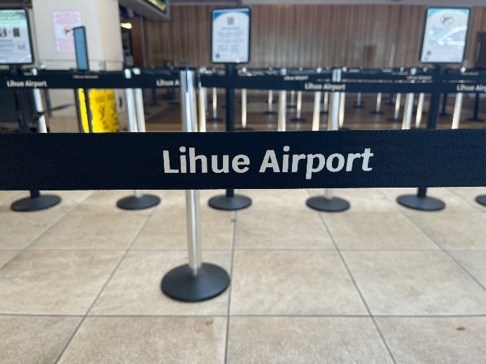 View of Checkpoint 1 at Lihue Airport (LIH). TSA is hiring offering a $2,000 hiring incentive to work at LIH.