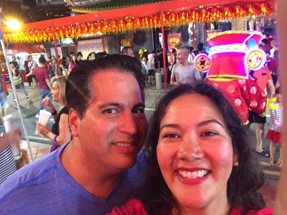 Manny and Sandra Melendez celebrate the Chinese New Year in Singapore. (Manny Melendez photo)