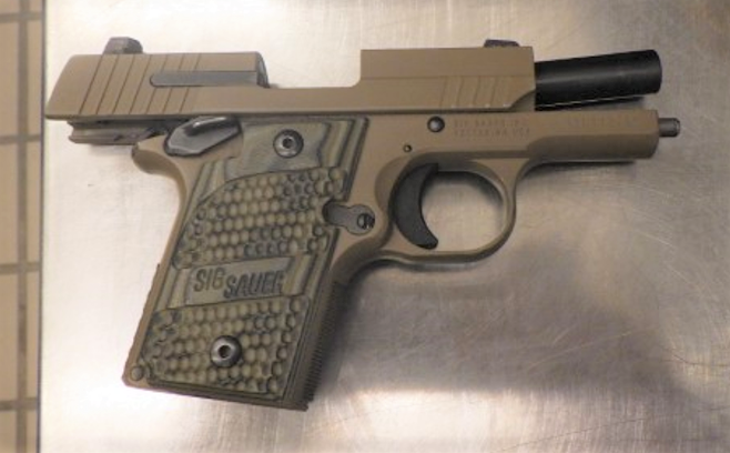 This handgun was caught by TSA officers in June 2022 at Pittsburgh International Airport’s checkpoint. (TSA photo)