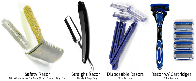 can you bring shaving razors in your carry on