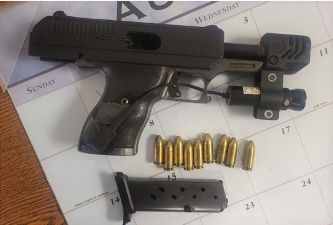 TSA officers at Richmond International Airport prevented a traveler from bringing this handgun onto a flight in August 2022. (TSA photo)