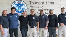 DGAC Chilean delegation with TSA Canine Training Center personnel. (TSA CTC photo)
