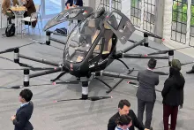 Advanced Air Mobility aircraft on display at the ICAO AAM Symposium in Montreal. (TSA photo)