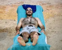Oscar Martin, two years post heart surgery, enjoys the beach scene. (Photo courtesy of Oscar Martin)