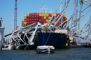 Container ship, Dali, after the crash (File photo)