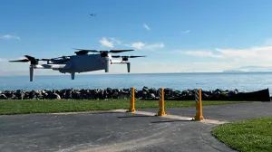 Skydio X10 unmanned aircraft system used to assess drone vulnerabilities at San Francisco International Airport. (LE/FAMS photo)