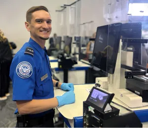 Tampa International Airport TSA Officer Justin Causby (Photo by Tonia Wolfson)