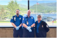 Left, KTN TSA Officer Jake Auger, Supervisory TSA Officer Steve Speights and TSA Officer Lisa Carlson. (Photo by Jeremiah Tucker)