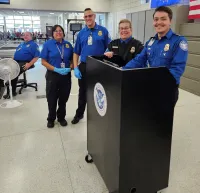 From left, SBN Officers Steve Stockberger, Rose Talashoma, Brian Akemon, STI Heidi Payton and Officer Noah Lancaster. (Mary Zehner photo)