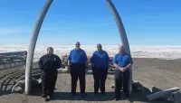 ATW Lead Officer Shauwn Moungey (far right) with fellow TSA officers while deployed. (TSA photo)