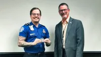 TSA Officer Savage and Assistant Federal Security Director-Screening Shawn Brooks (Airport photo)