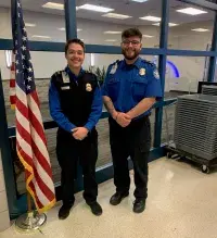 SBN TSA Officers Noah Lancaster (left) and Bradley Holland (Photo by Armand Collins