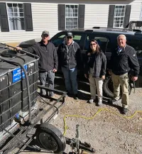 TSA team assists employees with water delivery. (Travis Frizsell)