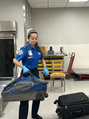 Lead TSA Officer Patricia Vargas-Castaneda’s actions helped reunite a Ukrainian family fleeing from a war-torn country and bringing them back together in the U.S. (Photo courtesy of Jamie Aitken)