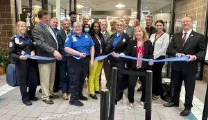 TSA, airport, county and state officials celebrated the installation of the new security equipment at a ribbon cutting ceremony. (TSA photo)