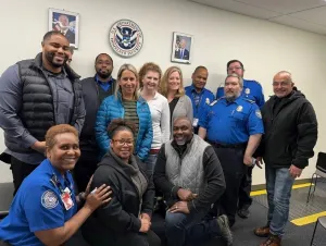 The Ralph Wien Memorial Airport (OTZ) team with DADM Holly Canevari (5th from the left) and other TSA senior leaders in Kotzebue, Alaska. (Photo courtesy of Holly Canevari)